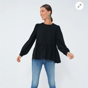 Pomander Place Carlota Peplum Blouse. Black size XXXL